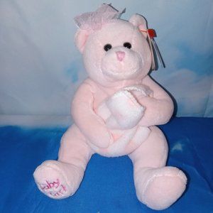 Pink "Baby Girl" Bear Beanie Baby - Vintage 2004 TY Plush Holographic